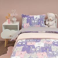 Комплект постельного белья Siberia Home Котята Детский / Сиб-Дет-10 (сиреневый)