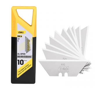 Лезвие для строительного ножа "Deli" 19 мм, 10 шт., трапеция. Цена указана без учета НДС 20%