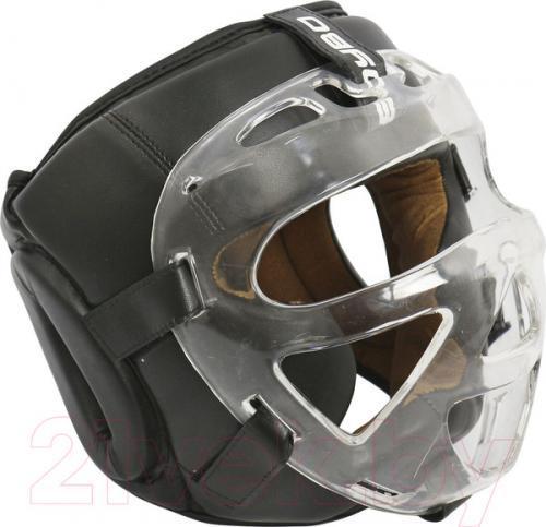 Боксерский шлем BoyBo Flexy с пластиковым забралом (L, черный)