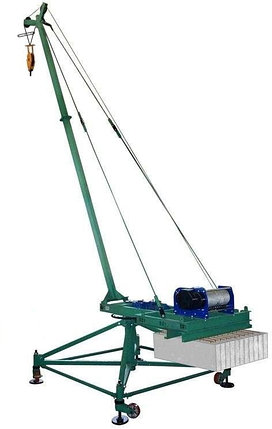 Кран стреловой поворотный "МАСТЕР-3" 1000 кг 50 м с противовесами и колесами, фото 2