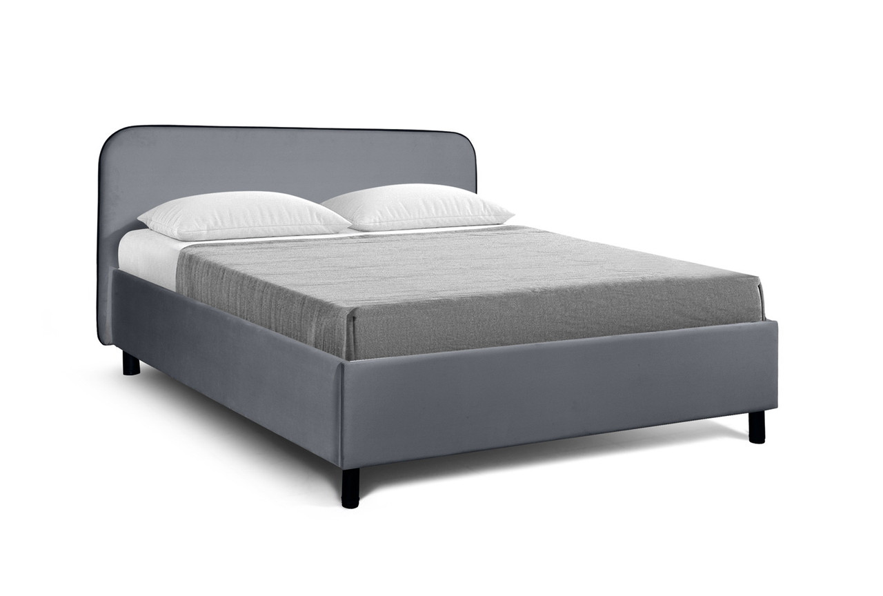 Кровать Альба 160х200 с подъемн. мех. микровелюр серый