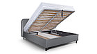 Кровать Альба 160х200 с подъемн. мех. микровелюр серый, фото 3
