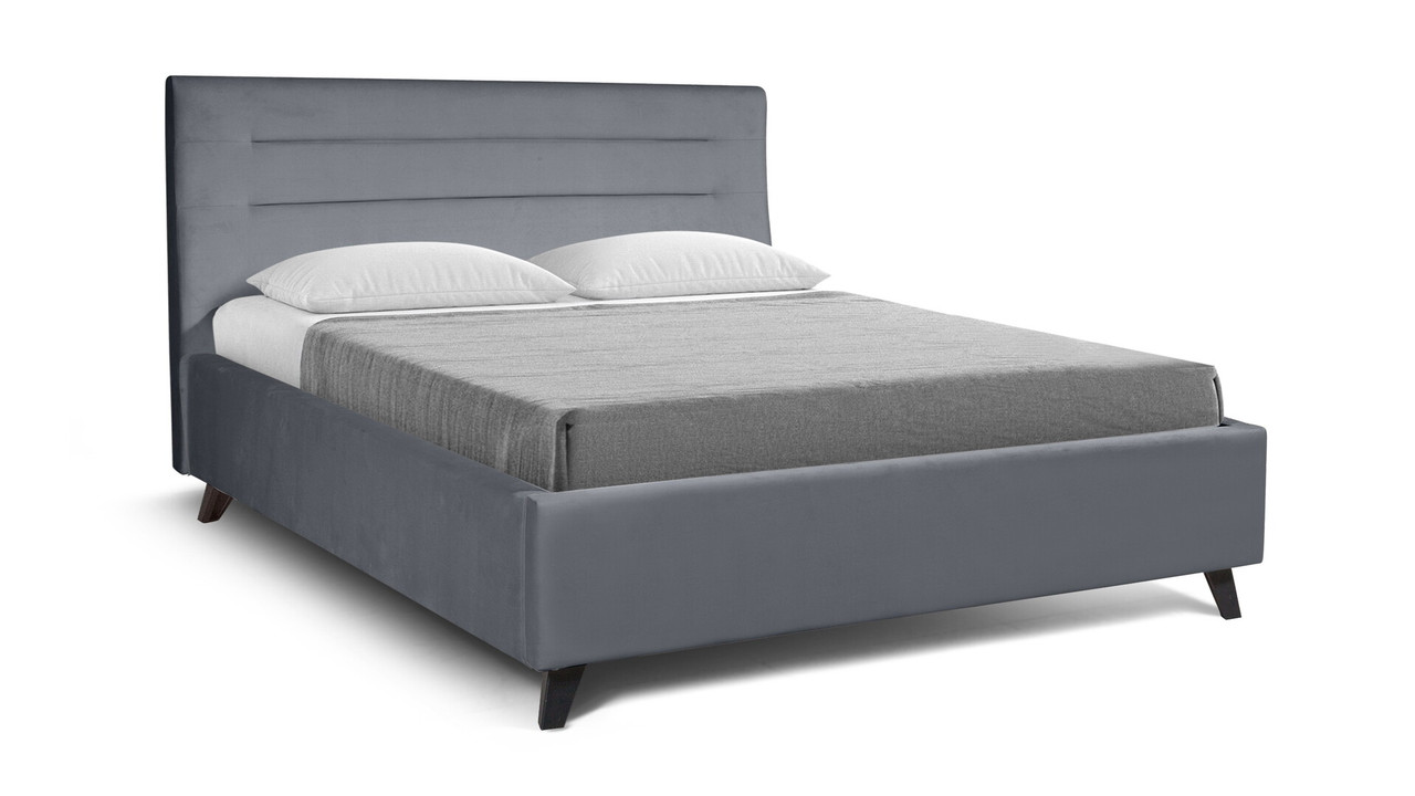 Кровать Веста 180х200 с подъемн. мех. микровелюр серый