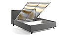 Кровать Лорен 140х200 с подъемн. мех. микровелюр серый, фото 2