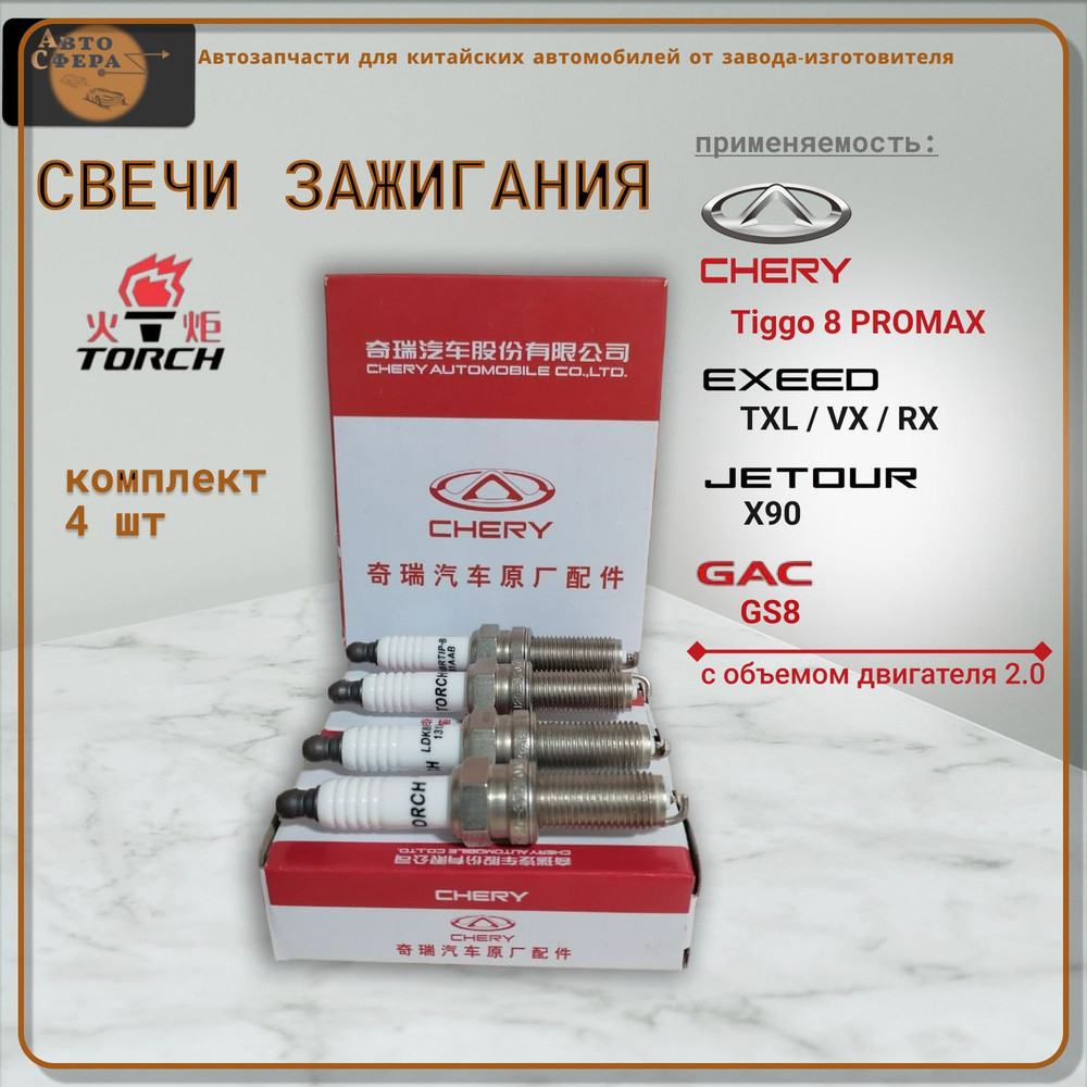 Свечи зажигания   CHERY M36T/T1A/T1D CHERY Tiggo 8 PRO MAX  Chery  F4J20-3707010