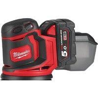 Эксцентриковая шлифмашина Milwaukee M18 BOS125-502B 4933464229 (с 2-мя АКБ, сумка)