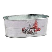 Декоративное кашпо "Новогодние украшения" D17*10/H6,5 см., металл