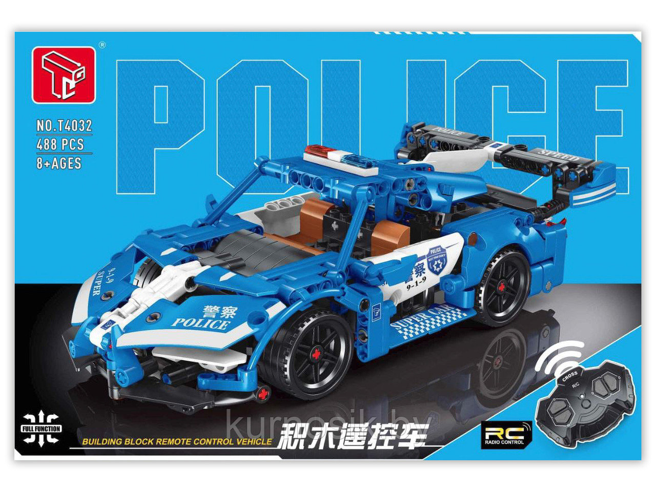 Конструктор TLG T4032 Полицейская машина на радиоуправлении 488 деталей