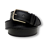 Кожаный ремень ВЕЛИКАН 4см Марун классика черный, фото 5