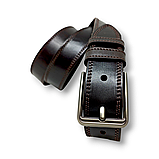 Кожаный ремень ВЕЛИКАН 4см Марун классика коричневый, фото 5