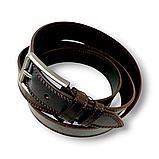 Кожаный ремень ВЕЛИКАН 4см Марун классика коричневый, фото 4