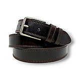 Кожаный ремень ВЕЛИКАН 4см Марун классика коричневый, фото 3