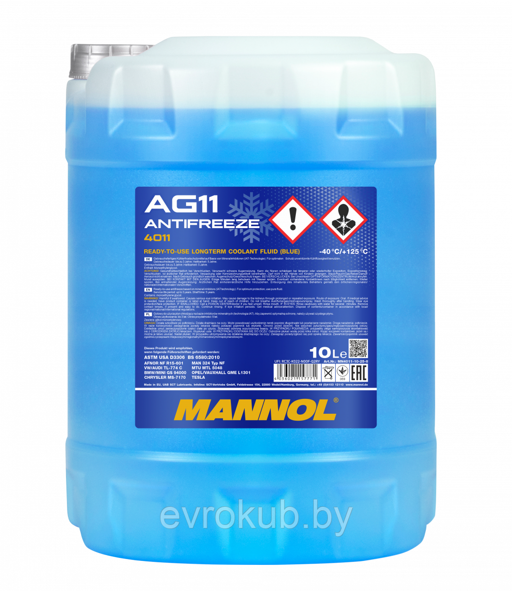 Антифриф MANNOL Antifreeze AG11 (-40 °C) Longterm 4011 (10 кг)