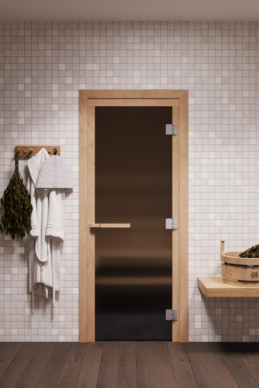 Дверь стеклянная для бани PRO 200*81,5 Бронза матовая