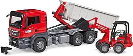 Игрушка Bruder MAN TGS с роликовым контейнером и погрузчиком 03767