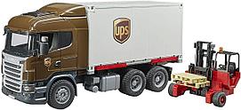 Логистический фургон UPS Scania с погрузчиком Bruder 03581