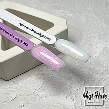 Гель Moonlight № 1 ,2 обьемы 15мл ,30мл с хлопьями юки, жесткий MUST HAVE