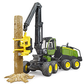 Игрушка Bruder лесозаготовительный комбайн харвестер John Deere 1270G с бревном 02135