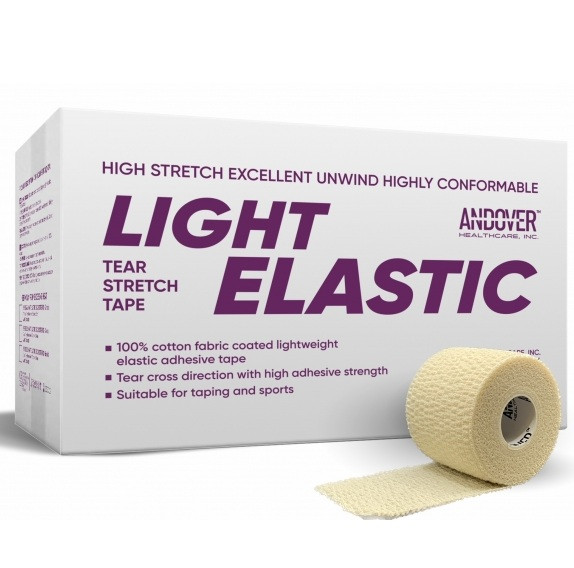 Эластичные тейпы ANDOVER Light elastic, легкоразрываемый (3,8 см х 6,8 м) (32 рулона)