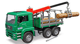 Игрушка Лесовоз MAN с портативным краном и брёвнами Bruder 02769