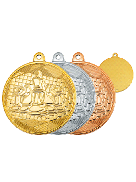 Медаль шахматы  ,  5 см , без ленты,Бронзовая