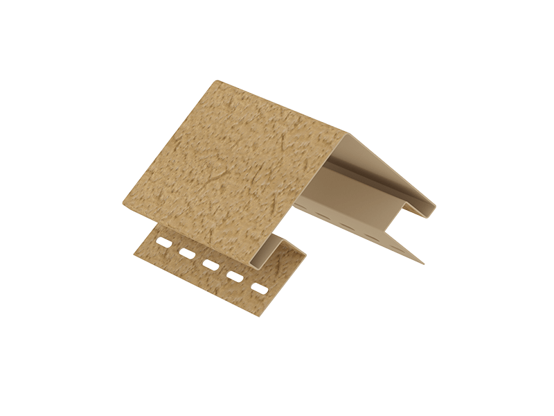 Комплектующие для сайдинга Ю-пласт Наружный угол Стоун Хаус S-Lock Клинкер (Горчичный)