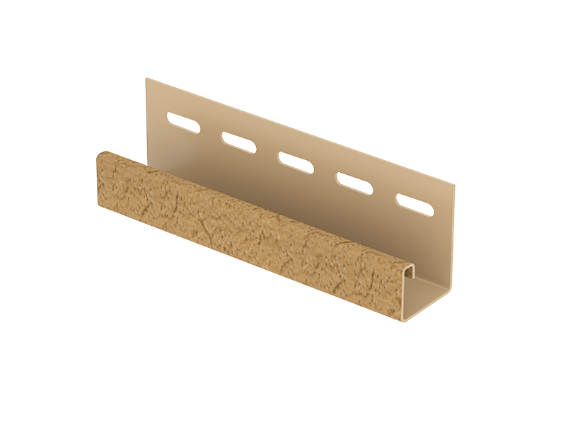 Комплектующие для сайдинга Ю-пласт J-планка Стоун-хаус S-Lock Клинкер (Горчичный)