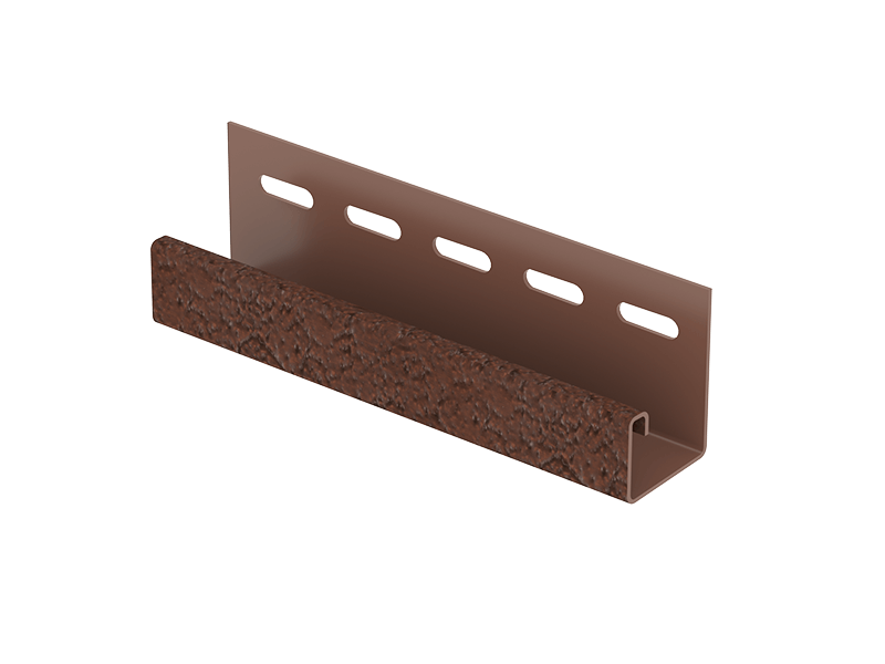 Комплектующие для сайдинга Ю-пласт J-планка Стоун-хаус S-Lock Клинкер (Терракотовый)