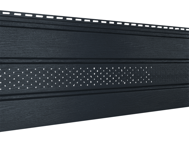 Фасадная панель Ю-пласт Софит пластиковый CLASSIC (Графитовый, с частичной перфорацией)