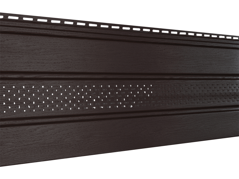 Фасадная панель Ю-пласт Софит пластиковый CLASSIC (Коричневый, с частичной перфорацией)