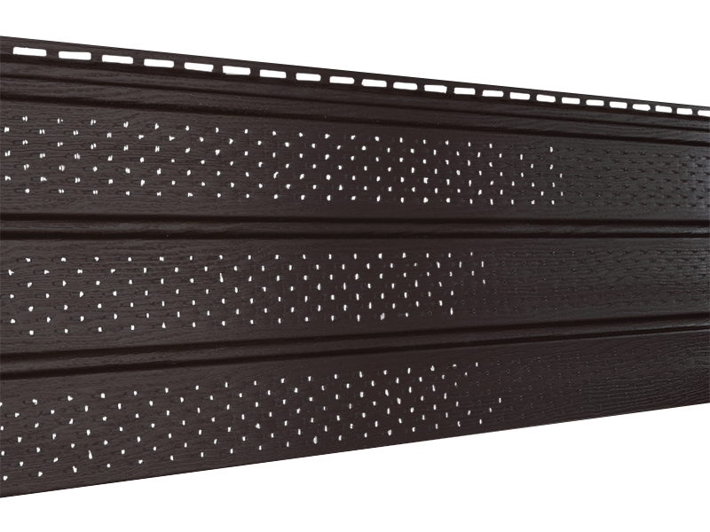 Фасадная панель Ю-пласт Софит пластиковый CLASSIC (Коричневый, с полной перфорацией)