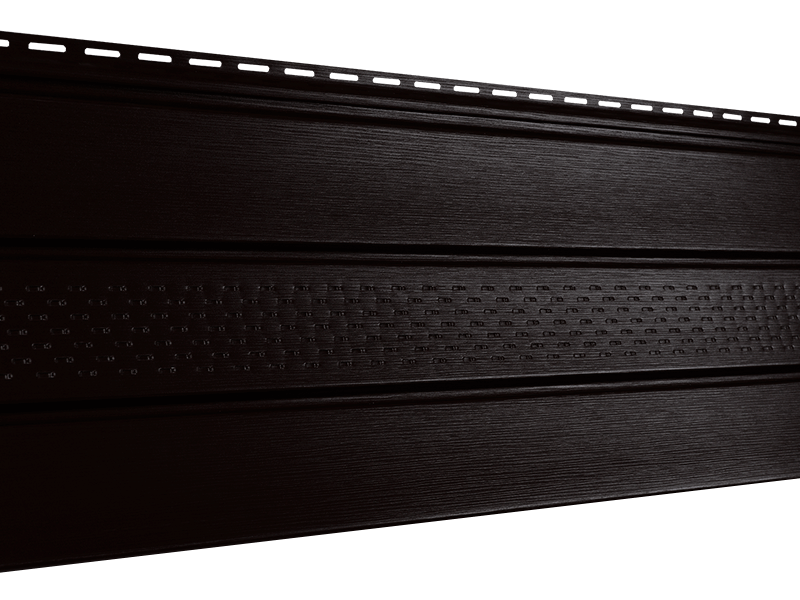 Сайдинг Ю-пласт Софит PRO (Темно-коричневый, с частичной перфорацией)