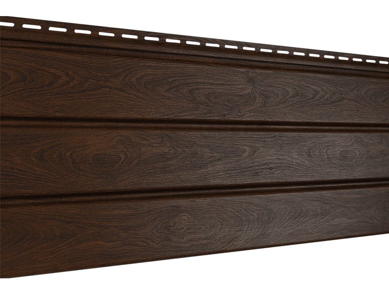 Сайдинг Ю-пласт Софит PRO (Орех темный, без перфорации)