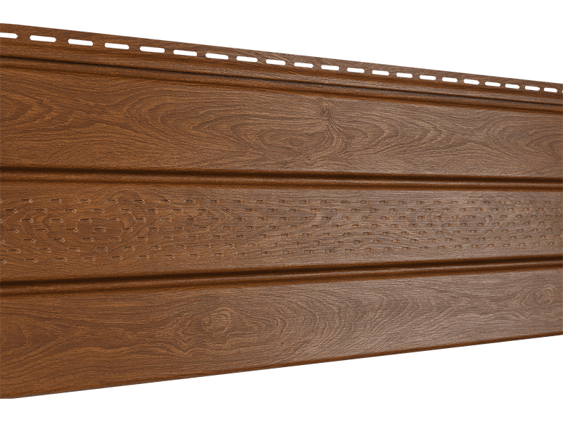 Сайдинг Ю-пласт Софит PRO (Дуб золотой, с частичной перфорацией)