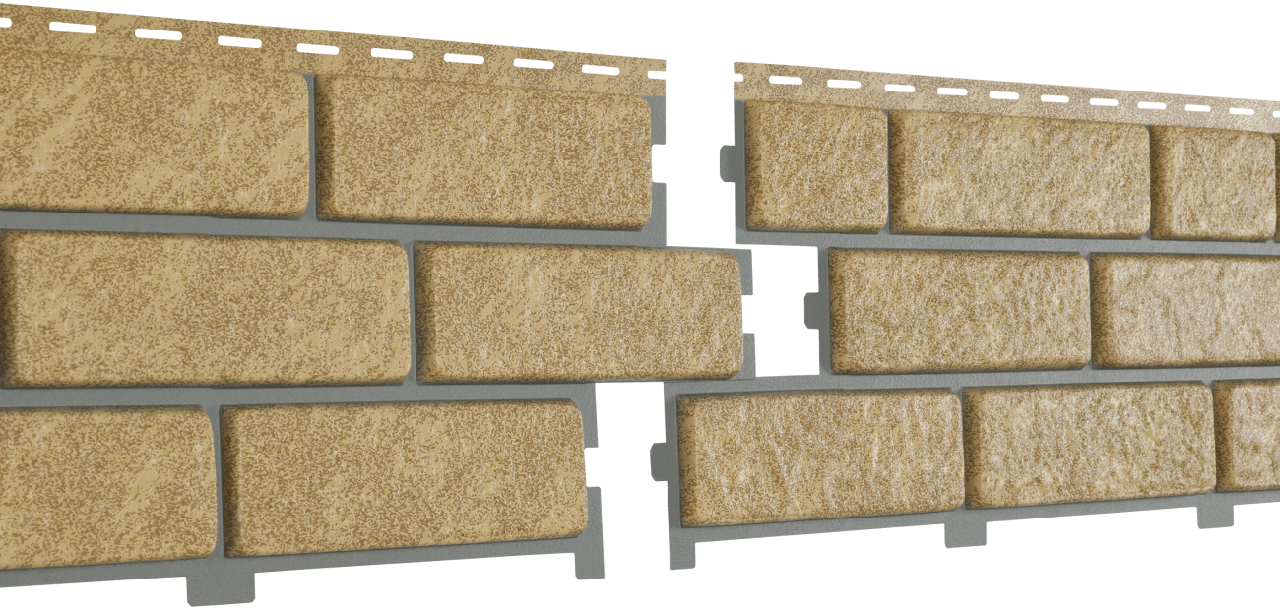 Фасадная панель Ю-пласт Стоун Хаус Кирпич (Песочный с декорированным швом)