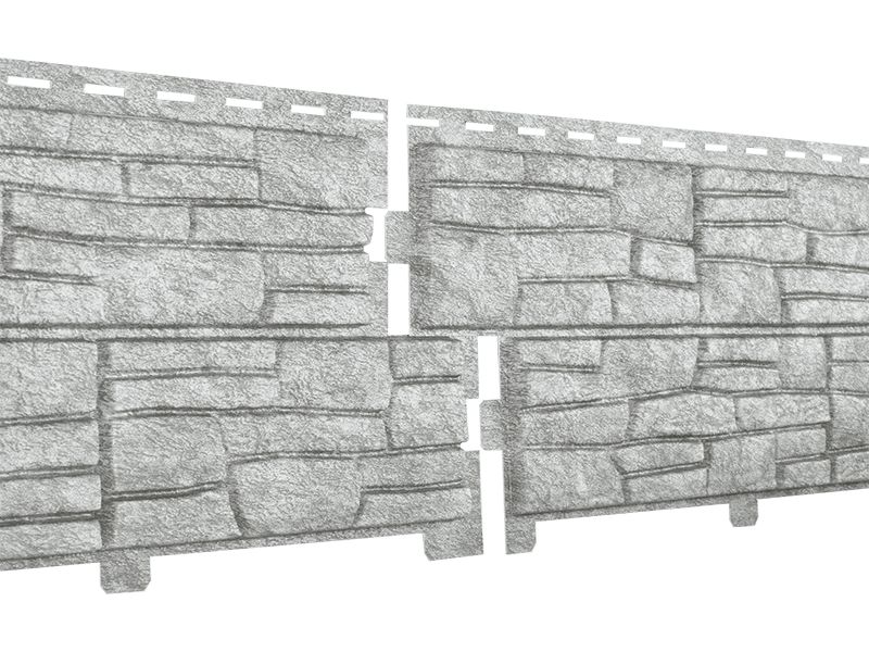 Сайдинг Ю-пласт Фасадная панель Стоун Хаус Сланец (Светло-серый)