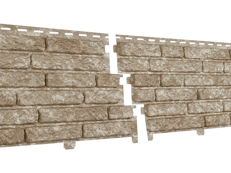 Сайдинг Ю-пласт Фасадная панель Стоун-хаус Кварцит (Светло-Бежевый)