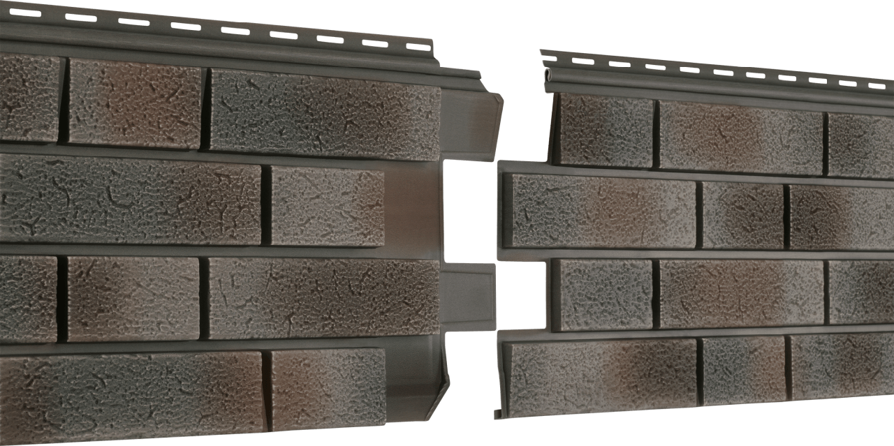 Фасадная панель Ю-пласт Стоун Хаус S-Lock Клинкер Нордик (пепел)