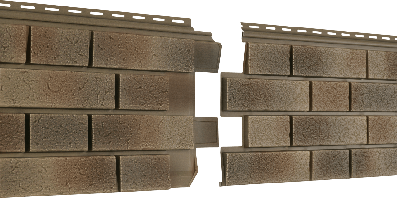 Фасадная панель Ю-пласт Стоун Хаус S-Lock Клинкер Нордик (песок)