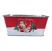 Декоративное кашпо "Зима нам радость подарила" D14,5*9,5/H6,5 см., металл