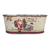 Декоративное кашпо "Новогоднее настроение" D17*10/H6,5 см., металл