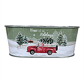 Декоративное кашпо "Праздник к нам приходит" D17*10/H6,5 см., металл