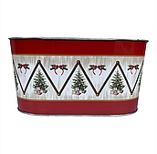 Декоративное кашпо "Ёлочное изобилие" D22,5*13,7/H11,3 см., металл