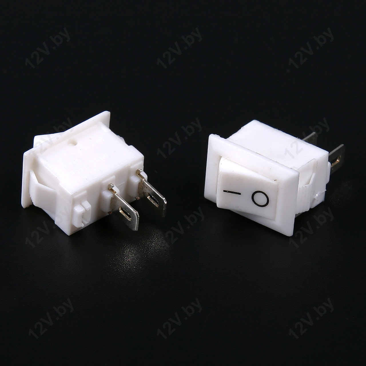 Переключатель клавишный 250V 3А (2с) ON-OFF белый Micro (RWB-101) [S]