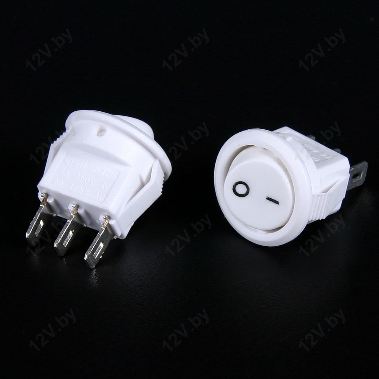 Клавишный переключатель KCD5-101-C6-W/3P, ON-OFF, 3 контакта, белый [S]