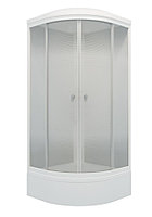 Душевая кабина "Лайт 100*100 А" 1/4 круга, низ.поддон, Градиент, белый, ДН4 (7 мест+сифон D50мм)