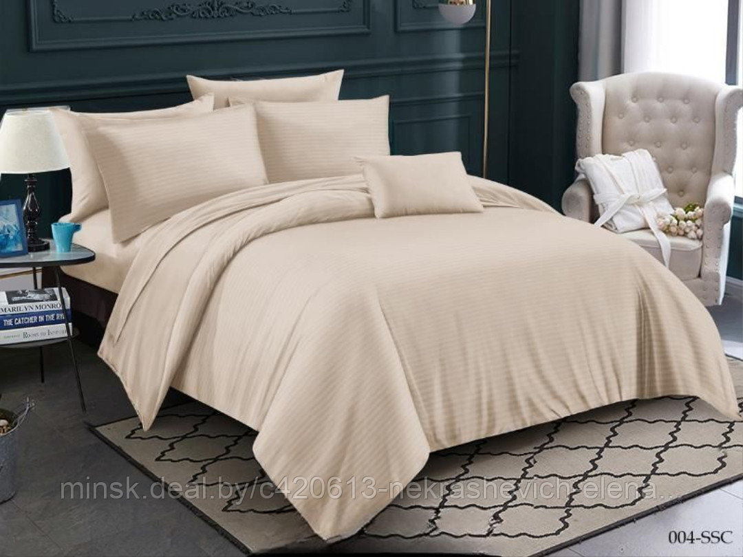 Постельное белье из страйп сатина Cleo 22/004-ssc двуспальное