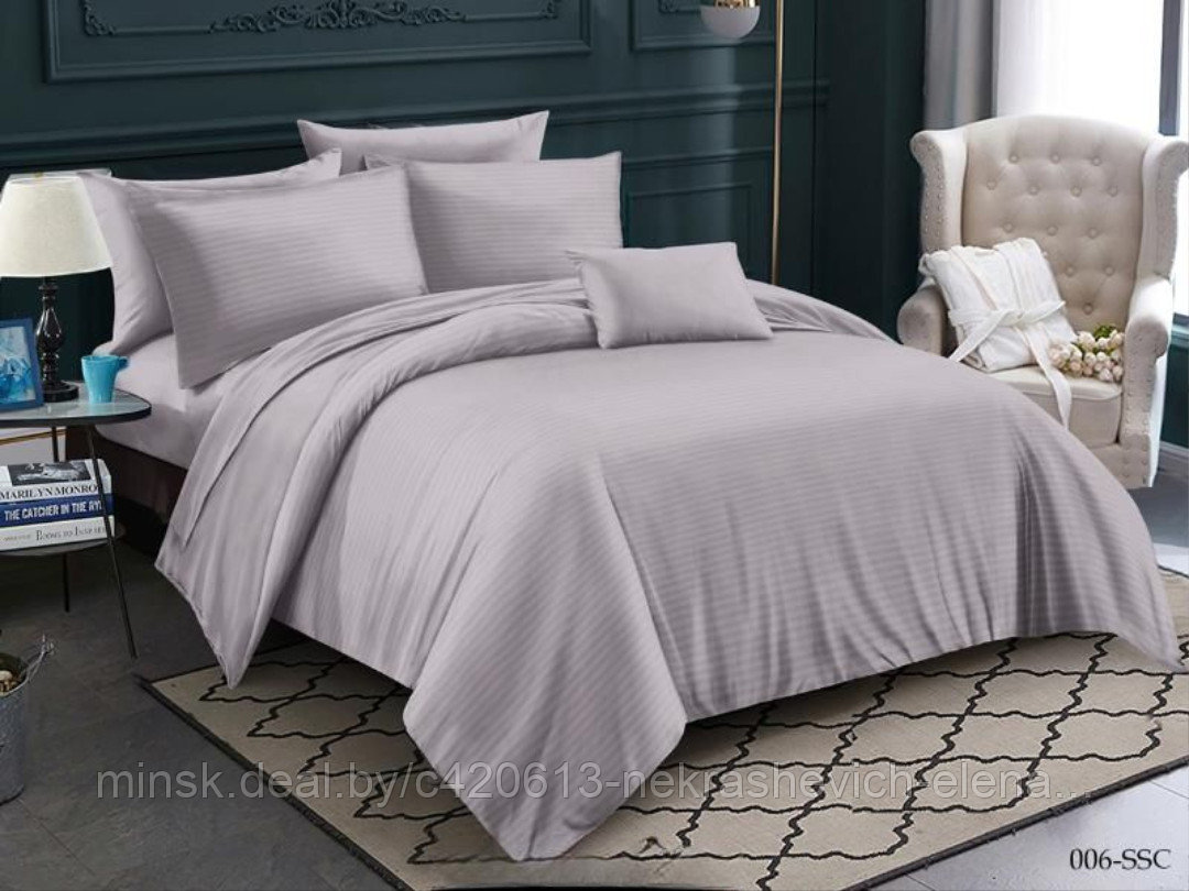 Постельное белье из страйп сатина Cleo 22/006-ssc двуспальное