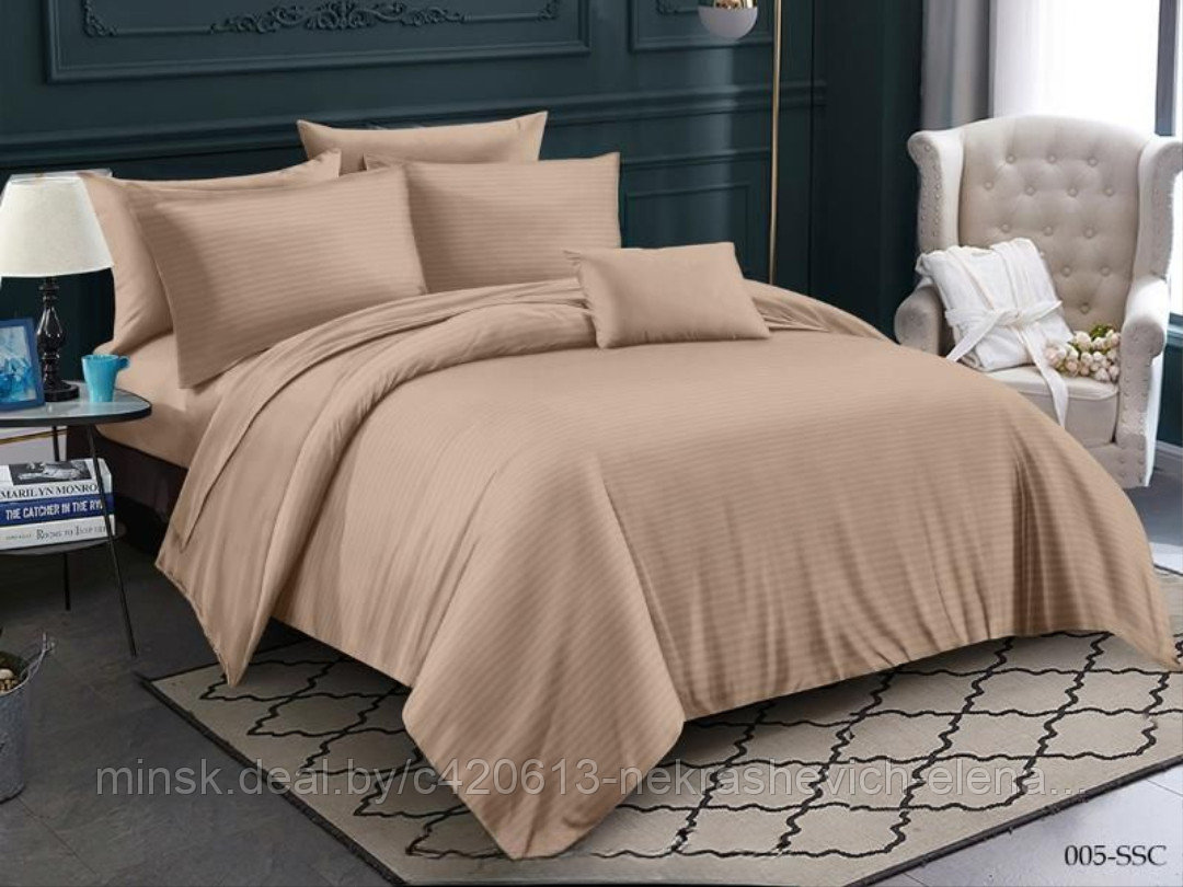 Постельное бельё евро из страйп сатина Cleo 32/005-ssc