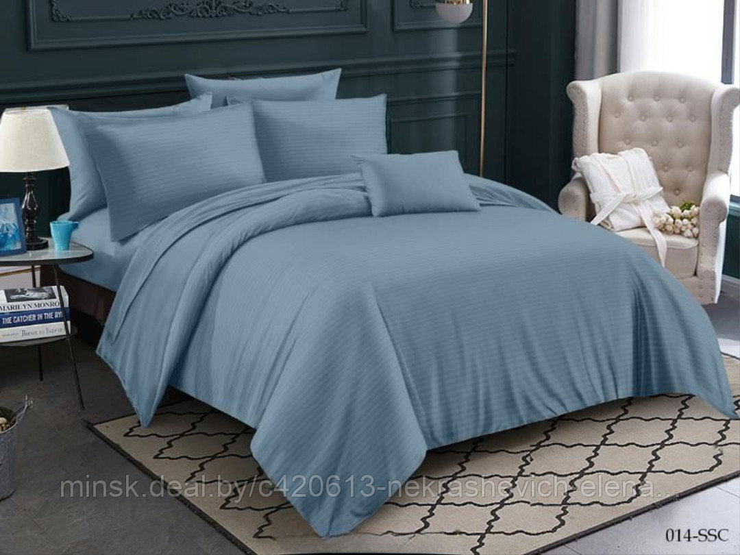 Постельное бельё евро из страйп сатина Cleo 32/014-ssc